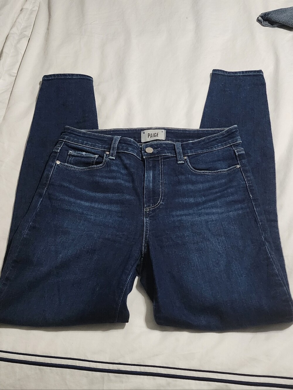 PAIGE Indigo Skinny Jeans with Subtle Fade